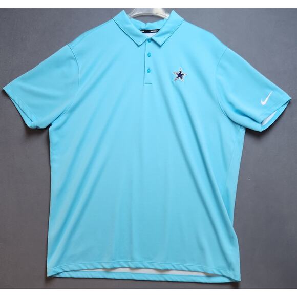 Nike Golf Polo Dri Fit Cowboys Shirt‎ Size XXL 2X Baby Blue - Picture 1 of 7